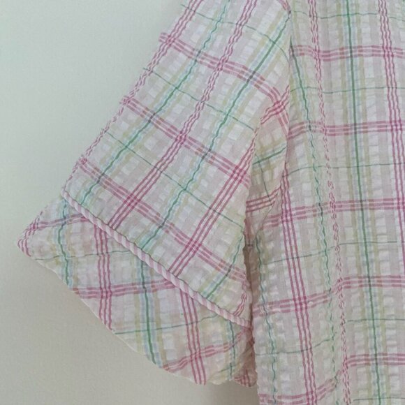 Miss Elaine Vintage Short Sleeve Button Down Nightgown With Pockets Size Large - Picture 10 of 12